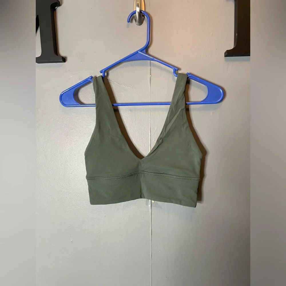 Lululemon Align V-Neck Bra *Light Support,‎ A/B Cup Dark Forest size 4
